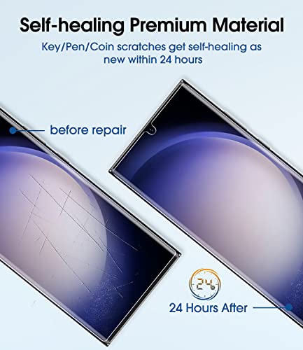 Amfilm [2+2 Pack Compatible With Samsung Galaxy S23 Ultra Screen Protector N Camera Lens Protector 5G 6.8", Fingerprint Id Compatible, With Easy Installation Tool, Hd Clear, Tpu Film Full Coverage #TOP5