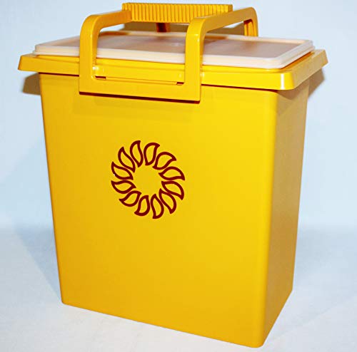 Tupperware Vintage Large Carry All with Handle Sunburst Design Harvest Autumn Maize