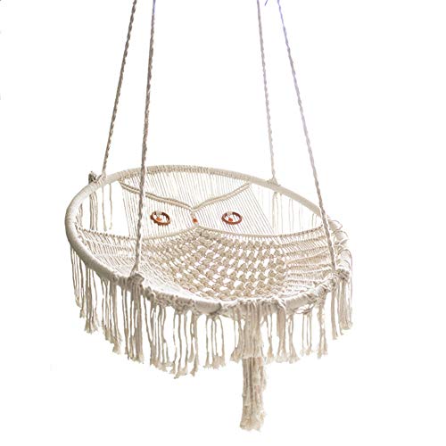Hängematten stuhl, eule garten schaukel hängender stuhl sitz, wiege quasten hängender stuhl mit hängendem hardware-kit, makrame hängematte für indoor