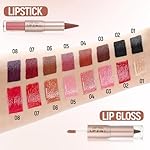 3 Pcs Lip Liner and Gloss Set 2 in 1 Lipstick with Dual-Ended and Smooth Buildable Lip Gloss for Women Lip Combo Makeup (3 Pcs Glossy #04#05#06) - Image 4