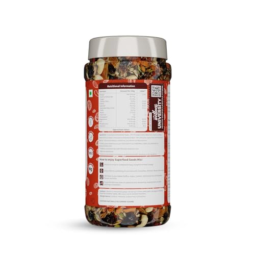 Image of Neuherbs Superfood Mix with Seeds, Nuts & Berries | Unroasted Pumpkin Seeds, Sunflower, Cashew Nuts, Almonds, Pistachios, Blueberries, Flax Seeds | Rich in Protein & Vitamin E - 200g