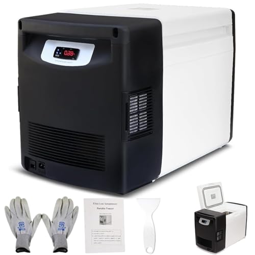 -123 °F Ultra Low Temperature Freezer, -45℃~-86℃ Portable Lab Cryogenic 20L Countertop Refrigerator,Samples Flash Freezer for Laboratory Samples Storage,Scientific Research, Medical,Home (Black)