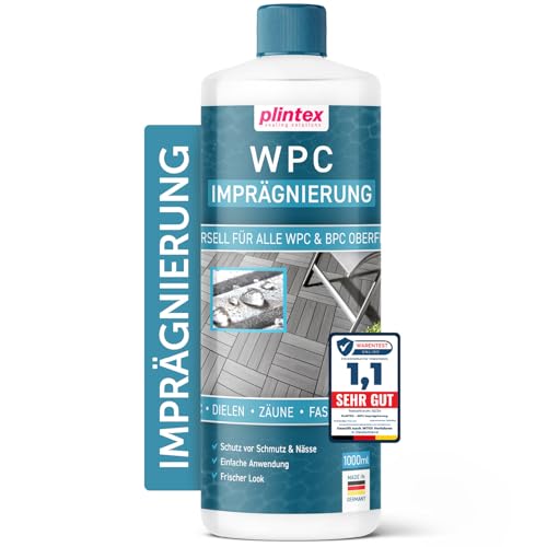 PLINTEX® WPC Imprägnierung farblos 1000ml langanhaltend & wasserabweisend - BPC/WPC Reiniger zur Pflege für...