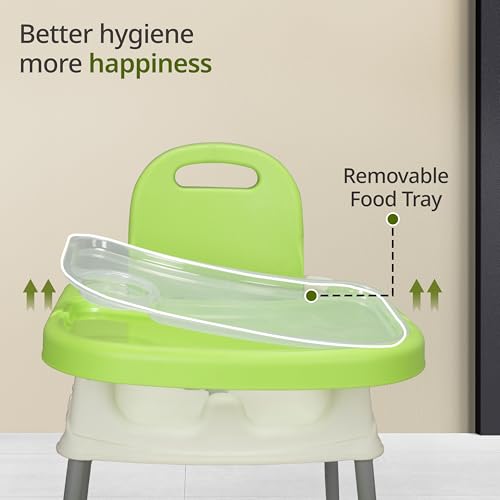 Image of LuvLap 4 in 1 Convertible Baby High Chair with footrest, Convertible to High Chair, Low Chair, & Booster Seat, Essential for Baby Feeding (Green) (Pack of 2)