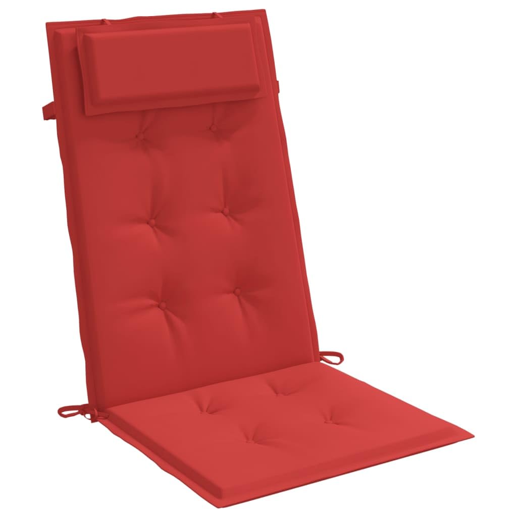 Homgoday Cojines Silla Exterior Rojos 120x50 cm - Oxford Impermeable, Fibra Espuma, Alta Resistencia, 6 Unidades