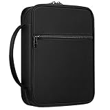 FINPAC Bible Cover, Carrying Book Case Church Bag Bible Protective with Handle and Zippered Pocket, Perfect Gift for Mother Kids Girls Women (Black)