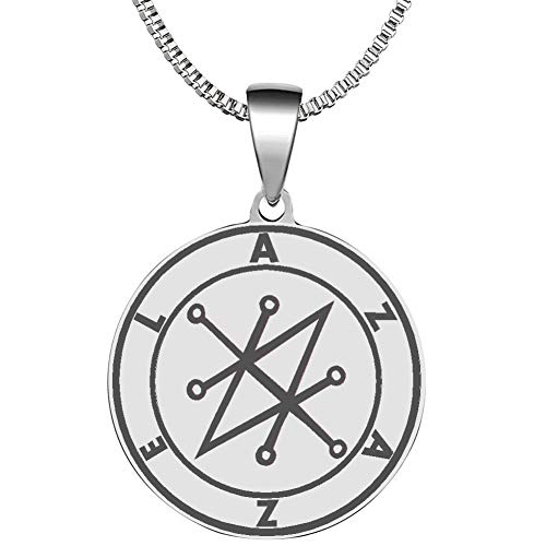 Laser Engraved Demon Sigil of Azazel Stainless Steel Pendant Necklace Well Polished