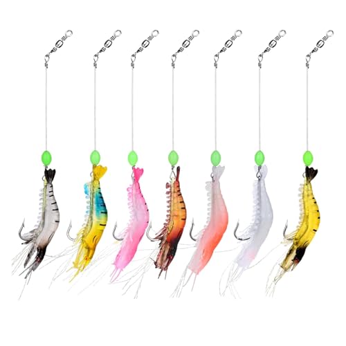 Image of Fishing Lures, 7-Piece Simulated Bait Set with Luminous Features for Night Fishing, Versatile Fishing Hooks for Freshwater and Saltwater Anglers, Multi-Species Targeting Fishing Accessories