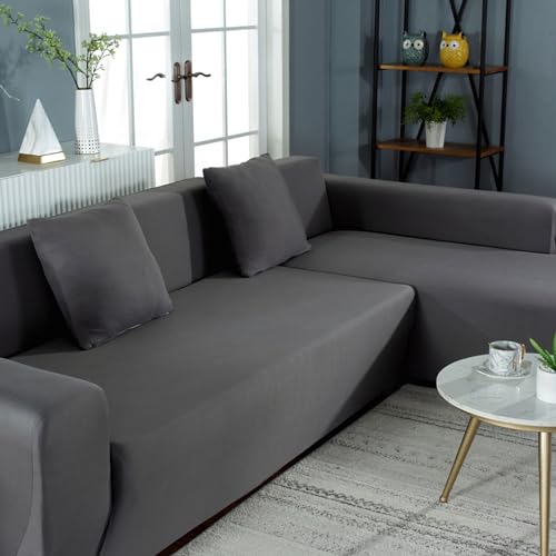 Couverture canape en forme L en soie laiteuse extensible haute densité - 5