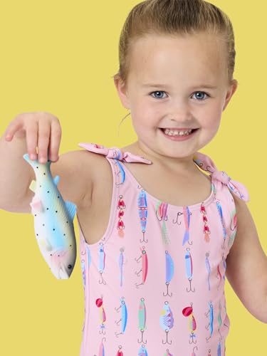 Image of RuffleButts Girls UPF50+ Sun Protection Tie Shoulder /Cross Back One Piece Swimsuit