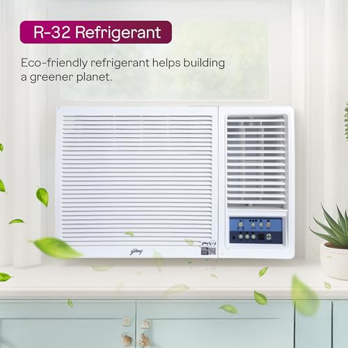 Image of Godrej 1.5 Ton 5 Star, Turbo Mode, Smart Diagnosis, Pure Air Filter, Anti-Freeze Thermostat, Anti Corrosive Blue Fin Coating, Inverter Window AC (Copper, AC 1.5T WIC 18UTC5 WWA, White)