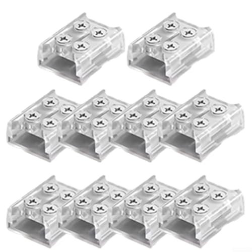 Logra una conexión segura en tus proyectos de iluminación con este juego de diez conectores de fijación de tornillo transparentes (tira a tira de 8 mm)