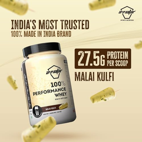 Image of avvatar PERFORMANCE WHEY PROTEIN | 1Kg | Malai Kulfi Flavour I 27.5g Protein | 29 Servings