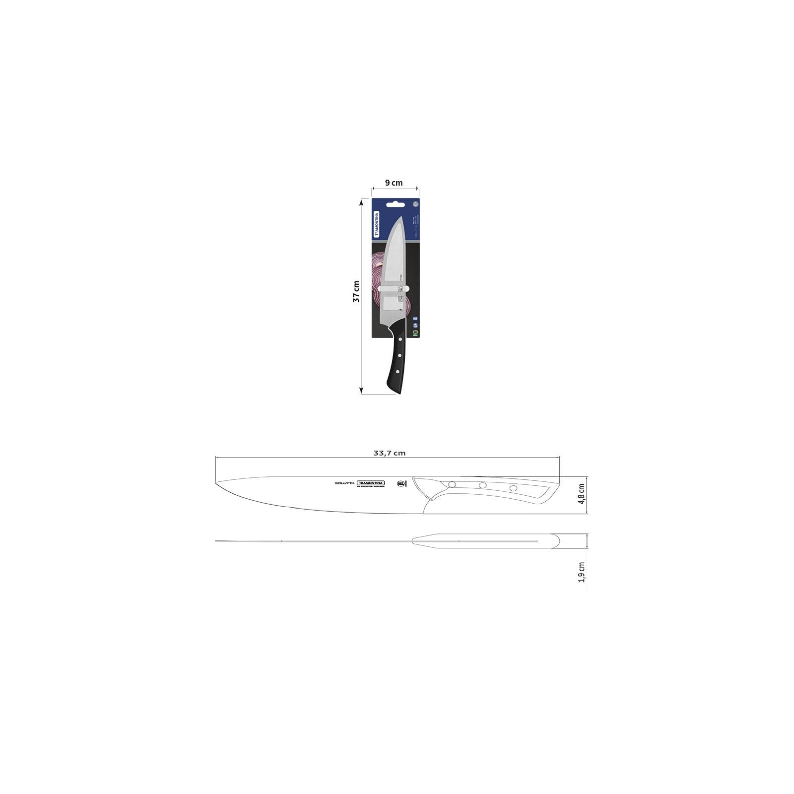 Tramontina Coltello Chef in acciaio inox Solutta 21 cm