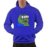 Easuopn Pepe The Frog Thinking Hoodie Long Sleeve Pullover Casual Sweatshirt Hooded Noveltybluelarge