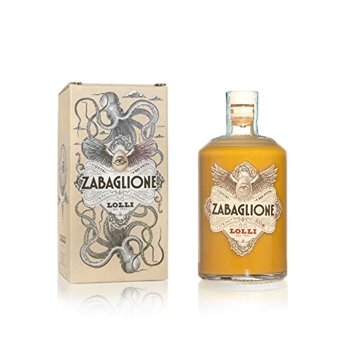 Liquore artigianale Zabaglione Lolli Limited Edition con astuccio serigrafato. Bottiglia da 700 ml. 17% vol.