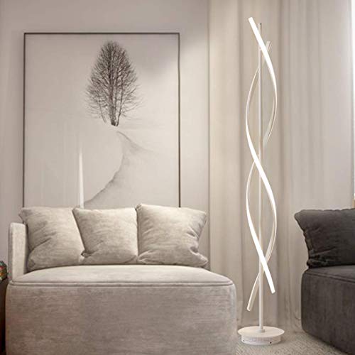 Adisun 40W Led Floor Lamp Remote Control Dimmable Spiral Floor Lamp Indoor Lamp Floor Lamp For Living Rooms Family Rooms Bedrooms Offices Lighting (White) #TOP5