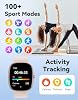 Smart Watches para Mujer Hombre, Hacer/Recibir Llamadas Notificaciones, 1.85" Smartwatch Compatible con iPhone/Android, Reloj de Fitness con Frecuencia Cardíaca/Sueño Podómetro para Caminar Correr (Rosa) 4