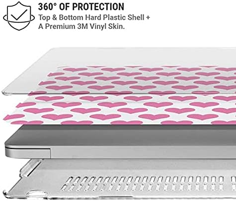 Skinit Case + Skin Compatible with MacBook Air 13in M1 (2021) Originally Designed Plush Pink Hearts Design