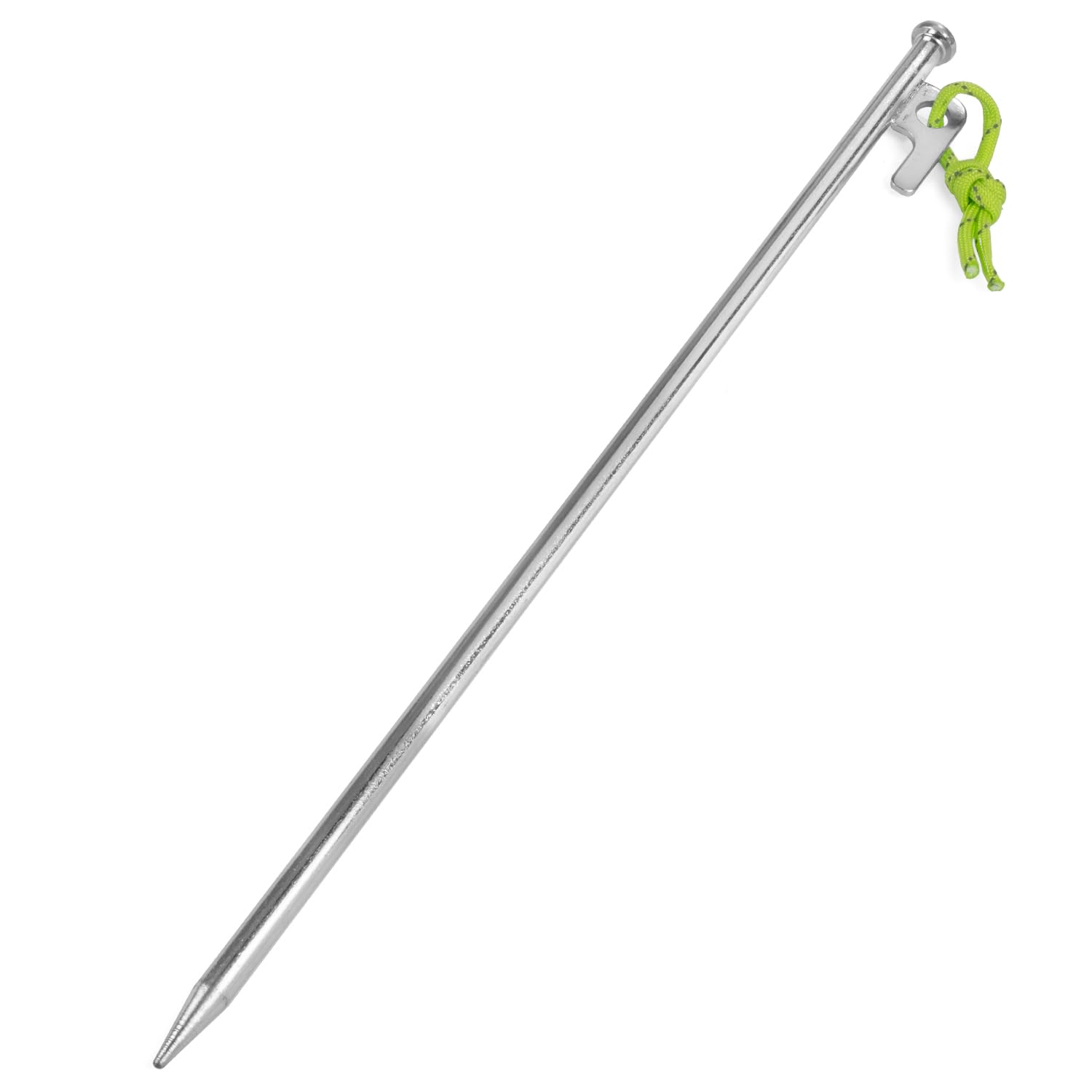 Śledź namiotowy 20 szt. 40 cm z hakiem P i fluorescencyjną linką napinającą – stabilny śledź z ocynkowanej stali, 9 mm Ø, do twardego podłoża, na kemping, do namiotów, pawilonów