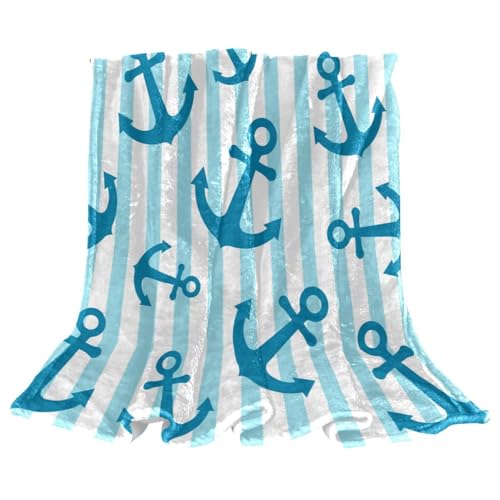Couverture polaire voile bleue rayée couverture microfibre chaude douce