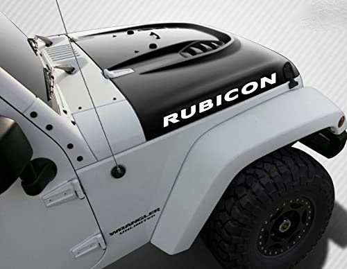  ADESIVI FUORISTRADA COMPATIBILI PER JEEP WRANGLER RUBICON 4X4 OFF ROAD (NERO OPACO)