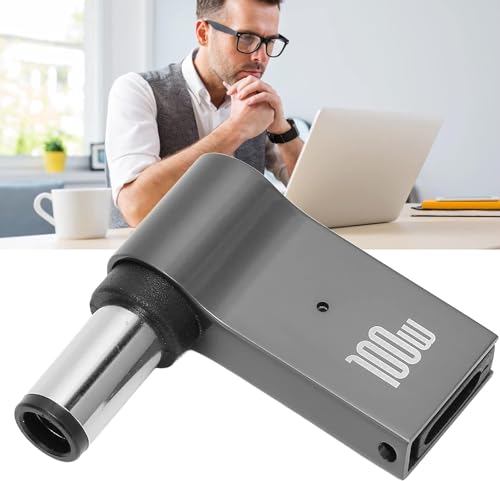 Image of ETZIN USB C To 7.4Mm Laptop Charging Adapter Female Type C To Male DC 7.4 X 5.0Mm Jack Plug Converter 100W PD Power Charger Connector Tips For 06TM1C Latitude Inspiron 14 14R 15 15R 5521 17 17R, Black