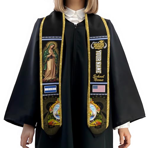 MonkeyVan Personalized Honduran Graduation Stole 2025,Custom Honduras Flag Sash,Honduras Graduation Stole for Class of 2025 S346