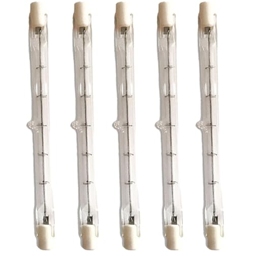 DLEDMOP Lampadina Alogena Lineare Lampadina Alogena Lineare 230V 750W R7s Lampadina Alogena 189mm Dimmerabile J254 Tipo J Lampadine Proiettore a Doppia Estremità 189mm-5PCS 750W