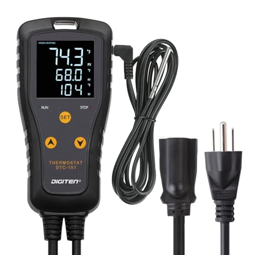 Digital Temperature Controller Simple Stage Thermostat Outlet Heating & Cooling Mode for Chest Freezer Refrigerator Homebrew Fermenter Greenhouse 110V 15A 1650W