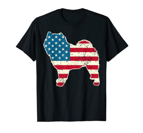 Chow Chow 4th of July Men Women USA American Flag Dog Lover T-Shirt