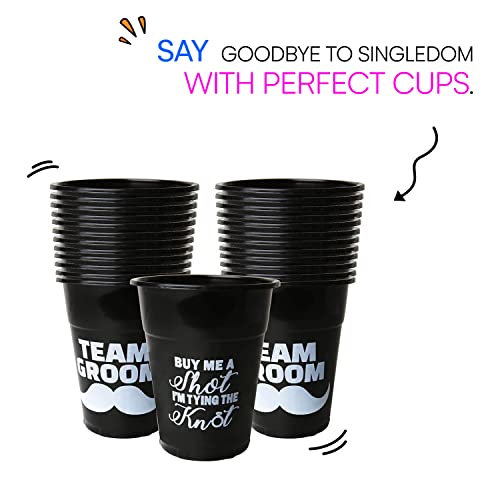 Neliblu Bachelor Party Supplies - Team Groom Cups Bulk Pack Of 25 Plastic Cups #TOP1