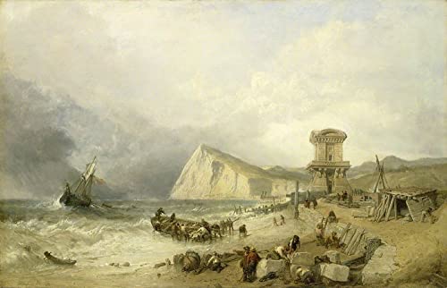 Imagen acantilado Dover de Shakespeare lienzo Clarkson Stanfield alta fidelidad 60x90cm