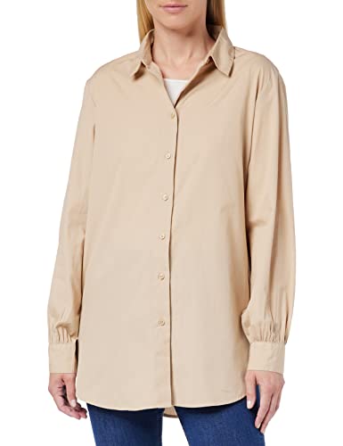 ONLY Damen Langarm Bluse Aus Baumwolle - Lässige Tunika Im Business-Look, Lang Geschnitten