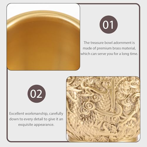 Cuenco de latón dorado SWOOMEY para decoración de escritorio y mesa de centro elegante 7