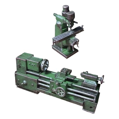 blloocod Mini Set Attrezzi Modellino Tornio Banco Trapano, Accessorio Collezionabile per Mostra Officina Riparazione Veicoli, Ornamento Garage- Set Usato