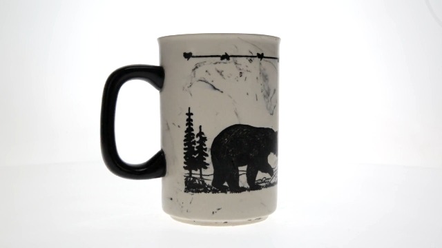 Taza de loza pesada Cape Shore 18oz con diseño de oso miniatura 7