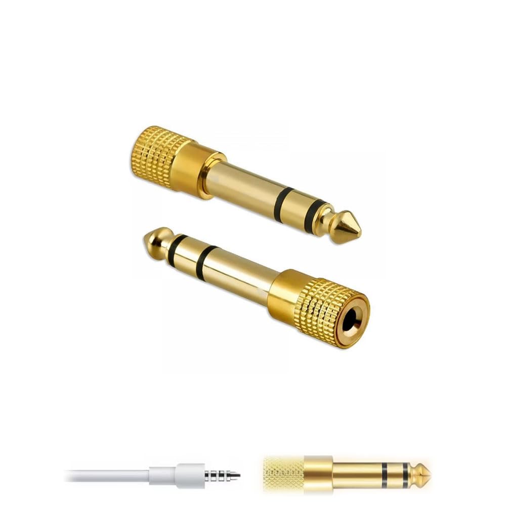 WIOOYIUU 6.3mm 3.5mm 変換プラグ イヤホンジャック変換 6.3mmオス-3.5mmメス ステレオミニプラグ 2個セット