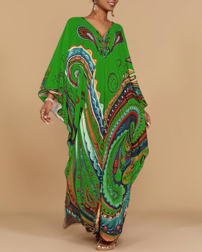 Image of Bsubseach Moo Moos for Women Batwing Sleeve Kaftan Dresses with Pockets