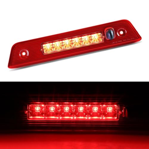 Image of Third 3rd Brake Light LED for 2008-2012 Jeep Liberty, High Mount Rear Brake Lights Assembly for 08-12 Liberty, Waterproof Center Cab Lamp Stop Light (Red)