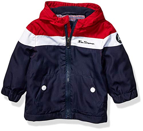 Ben Sherman Baby Boys Midweight Jacket, Chest Stripe Navy Blazer, 12M