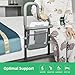Xentrawave Dual Bar Bed Rail for Elderly Adults Safety with Storage Pocket, Bed Assist Rail for Seniors for Easily Getting in & Out of Bed, Bed Rails Fits King, Queen, Full, Twin Bed - Grey