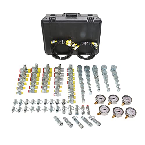 Image of XZT 60A Digital Hydraulic Pressure Test Coupling Kit,Pressure Gauge,Test Hose,Test Point for Excavator Construction Machinery Repair