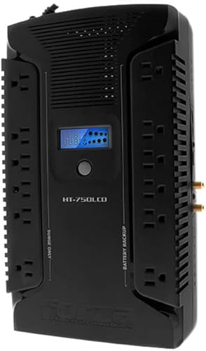 Miniatura 9 de Forza UPS 1000VA - Batería de reserva de 500 W, con pantalla LCD, protector de sobretensiones, fuente de alimentación ininterrumpida, 12 tomas de