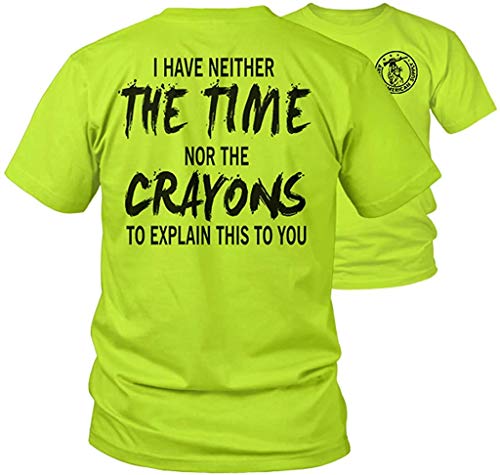 Armed American Supply Crayons - Hi Vis Safety Yellow/Green Funny Construction Work T-Shirt Hi-Vis, Hi Viz Shirt (MD)