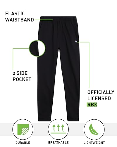 RBX Boys Sweatpants - 2 Pack Soft Fleece Joggers, Athletic Performance Track Pants for Boys with Elastic Waistband (8-16)2