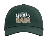 Ice Hockey Goalie Nana of A Hockey Keeper Nana Leopard Adjustable Printed Baseball Hat, Dark Green