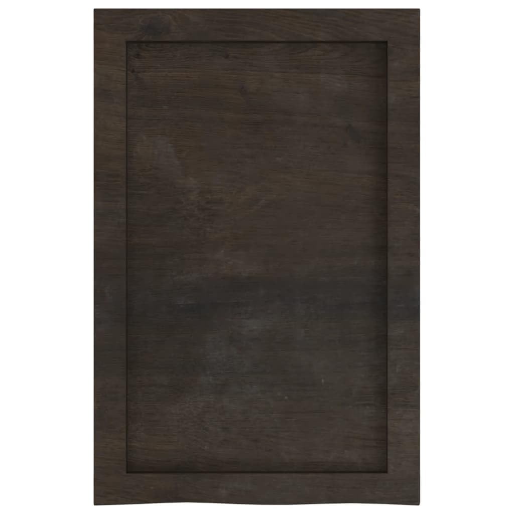 Blat umywalki, ciemnobrązowy, lite drewno, 40 x 60 x (2-4) cm, z naturalną krawędzią, do kuchni, na blat roboczy, biuro, jadalnię, warsztat, półkę, do renowacji, majsterkowania