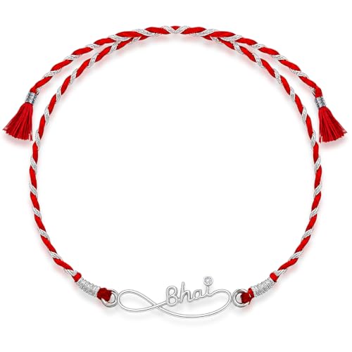 Image of Clara 925 Sterling Silver Rakhi with Roli Chawal for Bhai | Gift for Brother on Rakshabandhan | Men & Boy Bracelet