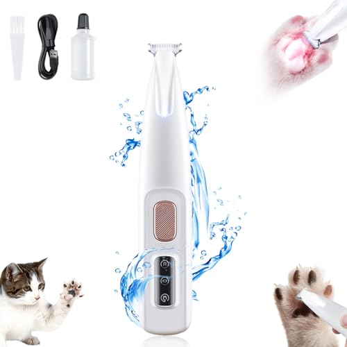 Pet Micro Precision Trimmer, 2024 Upgrade Multifunctional Pet Hair Clippers for Grooming with LED Light, Low Noise Waterproof Rechargeable Pet Paw Trimmer for Pet Paws, Eyes, Ears, Face, Rump (1PC)